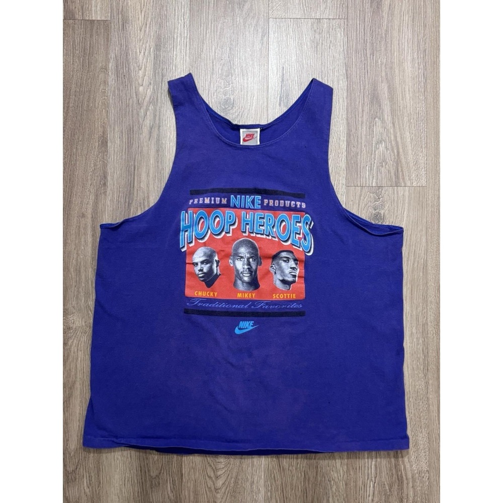Vintage Nike Hoop Heroes 90s Jordan Pippen Barkley Tank Top Size XL